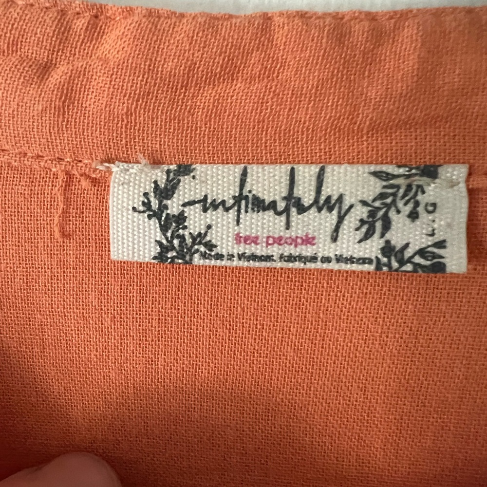 Free, People oversized, shirt, size large color is orange - Picture 4 of 7